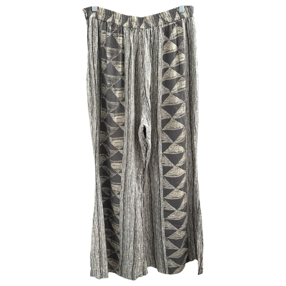 Earthbound TradingCompany Women’s Grey‎ Geometric Print Flare Leg Pants Sz XXL - Picture 2 of 7